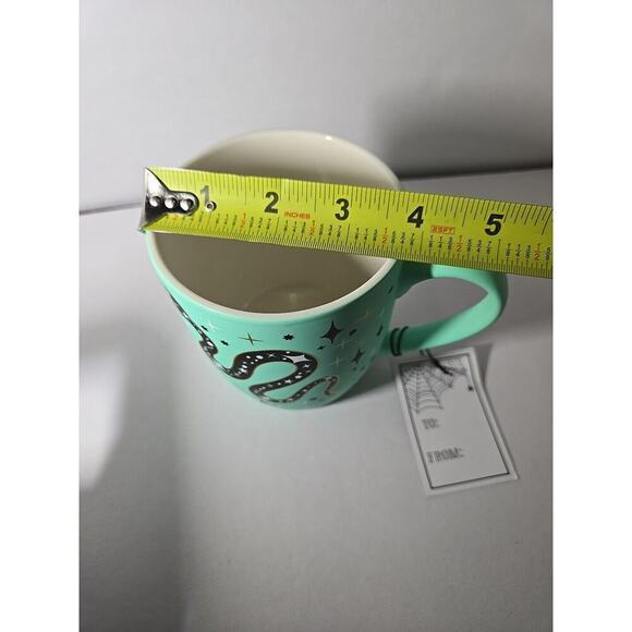 Cobwebs And Cauldron Mug Black Snakes Green Teal Soft Touch Reputation Halloween - Picture 7 of 8